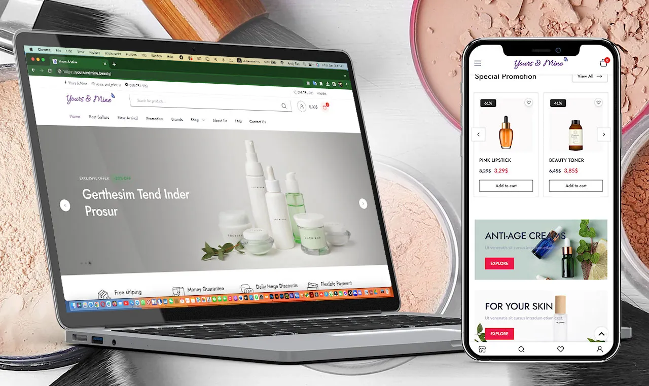 Yours and Mine Beauty Siem Reap e-Commerce Website