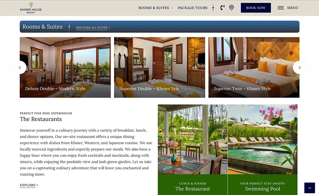 Discover the New Website Redesign of The Khmer House Boutique and Resort in Siem Reap