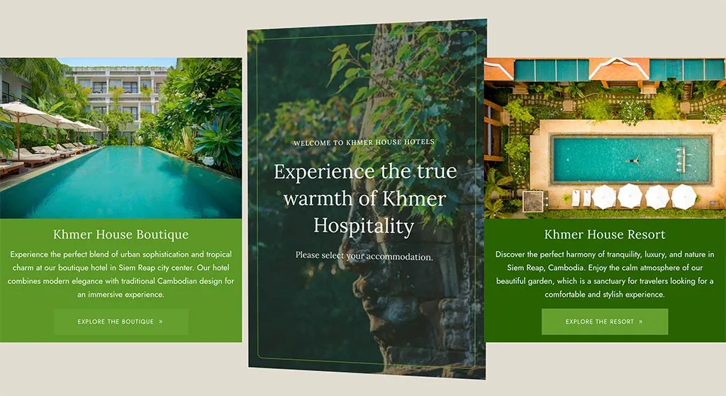 Discover the New Website Redesign of The Khmer House Boutique and Resort in Siem Reap